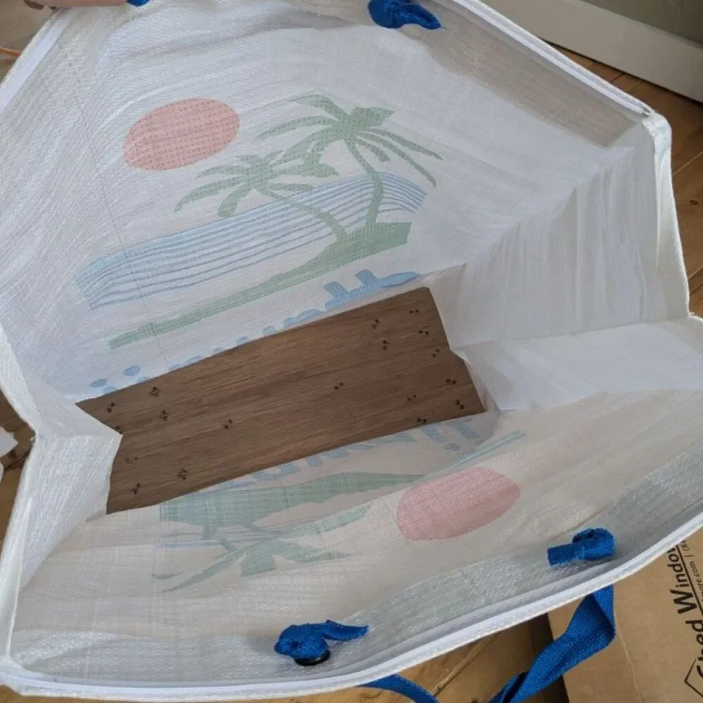 Unique Vintage Hawaii Shopping Bag w/ Wheels, Zipper